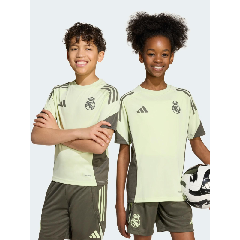 Maillot d'entrainement de football real madrid 25/26 vert enfant - Adidas