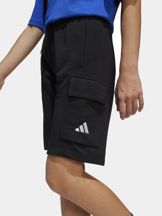 Short cargo molleton noir garçon - Adidas