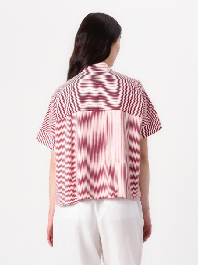 Chemise rayée soft rouge femme - Tommy Hilfiger