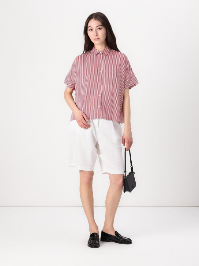 Chemise rayée soft rouge femme - Tommy Hilfiger