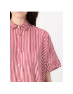 Chemise rayée soft rouge femme - Tommy Hilfiger