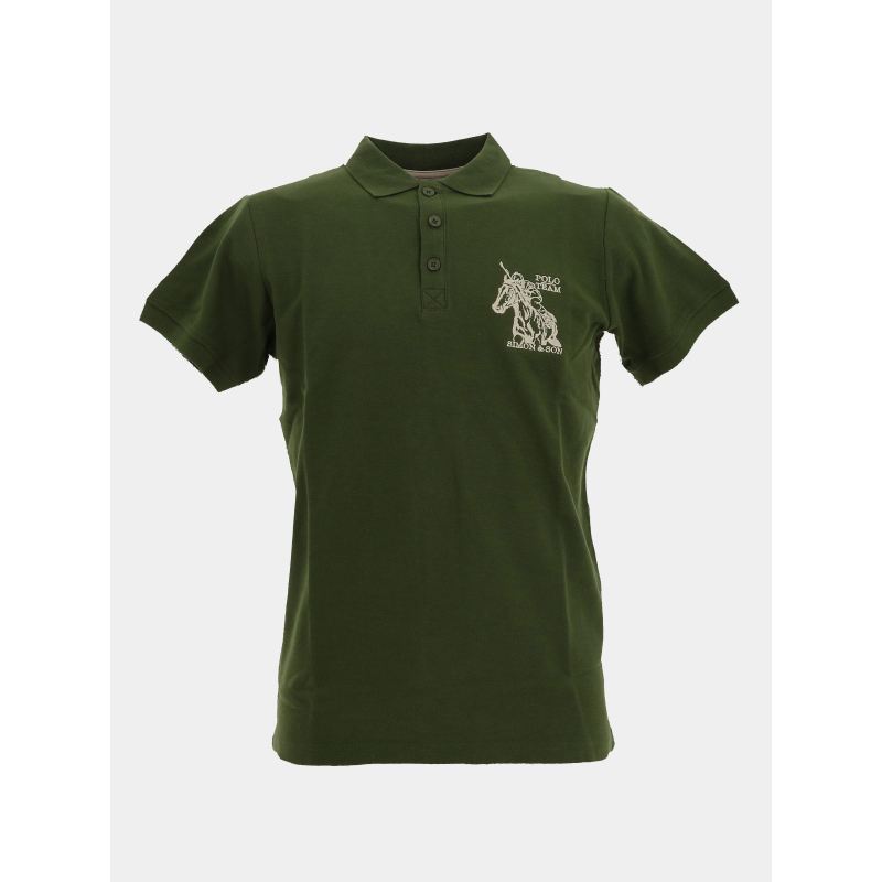 Polo à manches courtes pako kaki homme - Polo Team