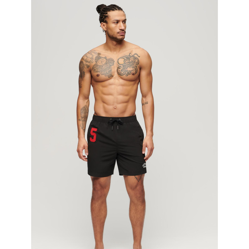 Short de bain vintage polo noir homme - Superdry