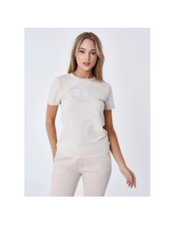 T-shirt à logo signature brodé beige femme - Project X Paris