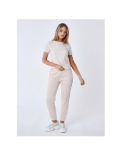 T-shirt à logo signature brodé beige femme - Project X Paris