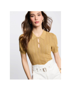 Top en maille cabi moutarde jaune femme - Morgan