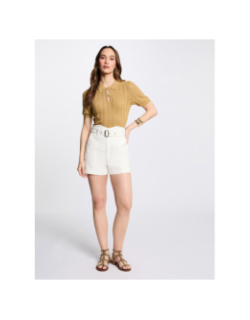 Top en maille cabi moutarde jaune femme - Morgan