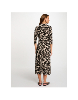 Robe mi-longue ritalia noir beige femme - Morgan