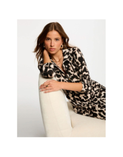 Robe mi-longue ritalia noir beige femme - Morgan