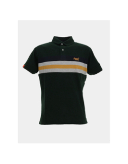 Polo rayé léger en jersey vert homme - Superdry