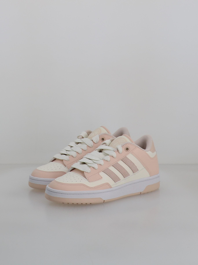 Baskets rapid court low blanc et rose femme - Adidas
