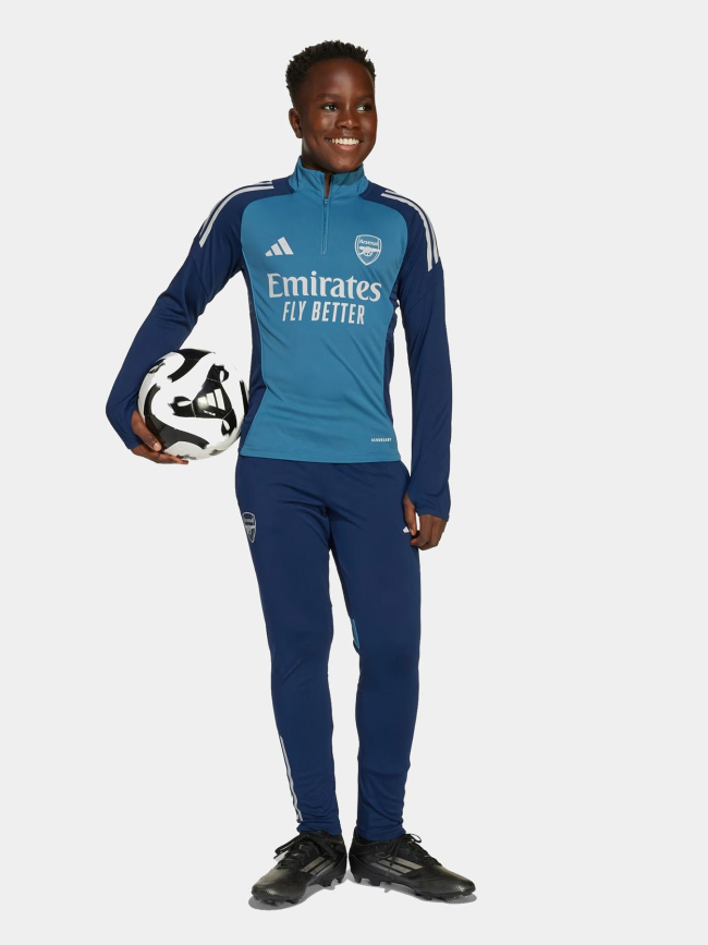 Haut d'entrainement zippé arsenal 25/26 bleu enfant - Adidas