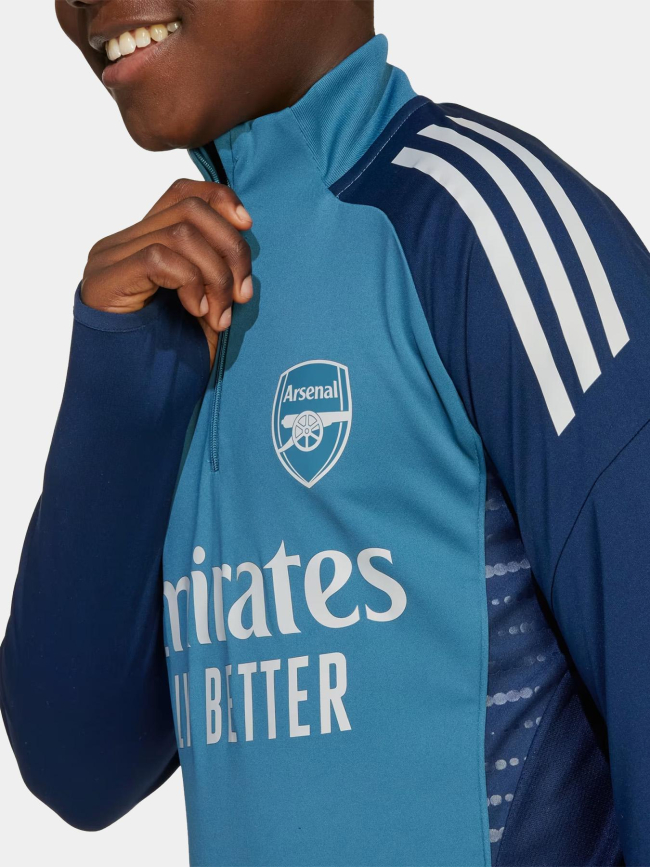 Haut d'entrainement zippé arsenal 25/26 bleu enfant - Adidas
