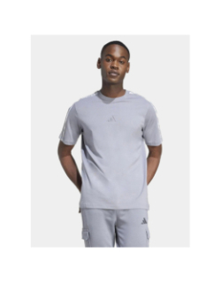 T-shirt à manches courtes et bandes graphiques gris homme - Adidas