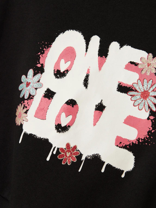 Sweat à capuche crop boxy nkfkory noir fille - Name It