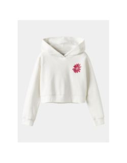 Sweat à capuche crop boxy nkfkory blanc fille - Name It