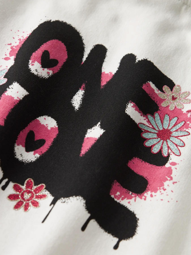 Sweat à capuche crop boxy nkfkory blanc fille - Name It