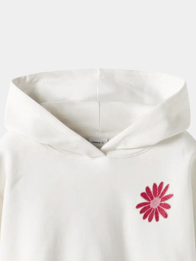 Sweat à capuche crop boxy nkfkory blanc fille - Name It