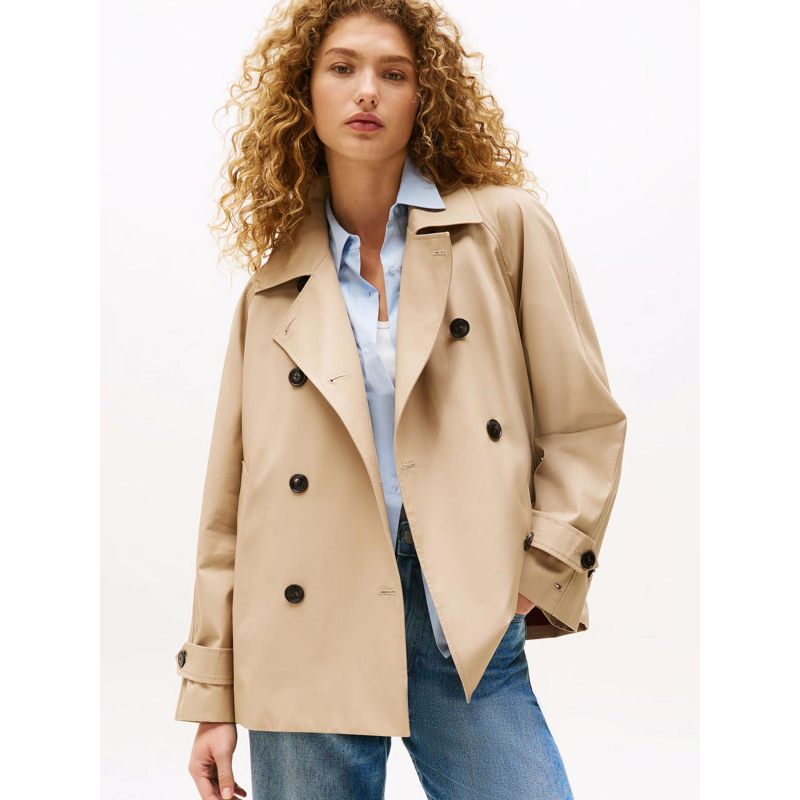 Trench coat court regular beige femme - Tommy Hilfiger