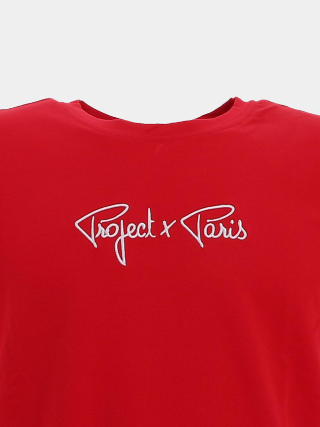 T-shirt à manches courtes logo brodé rouge enfant - Project x Paris