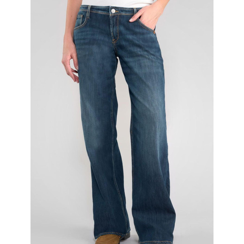 Jean large lauryn jeb bleu marine femme - Le Temps Des Cerises