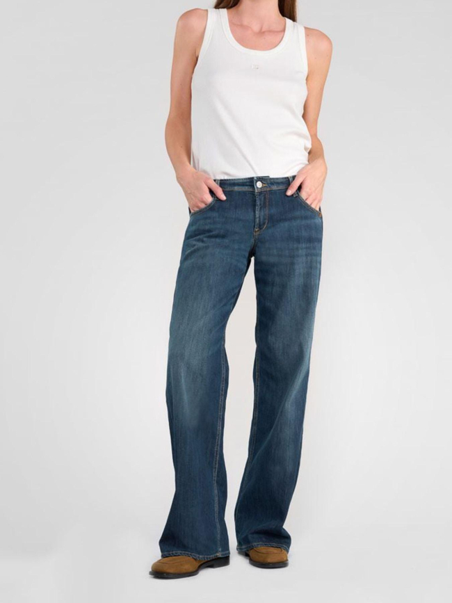 Jean large lauryn jeb bleu marine femme - Le Temps Des Cerises