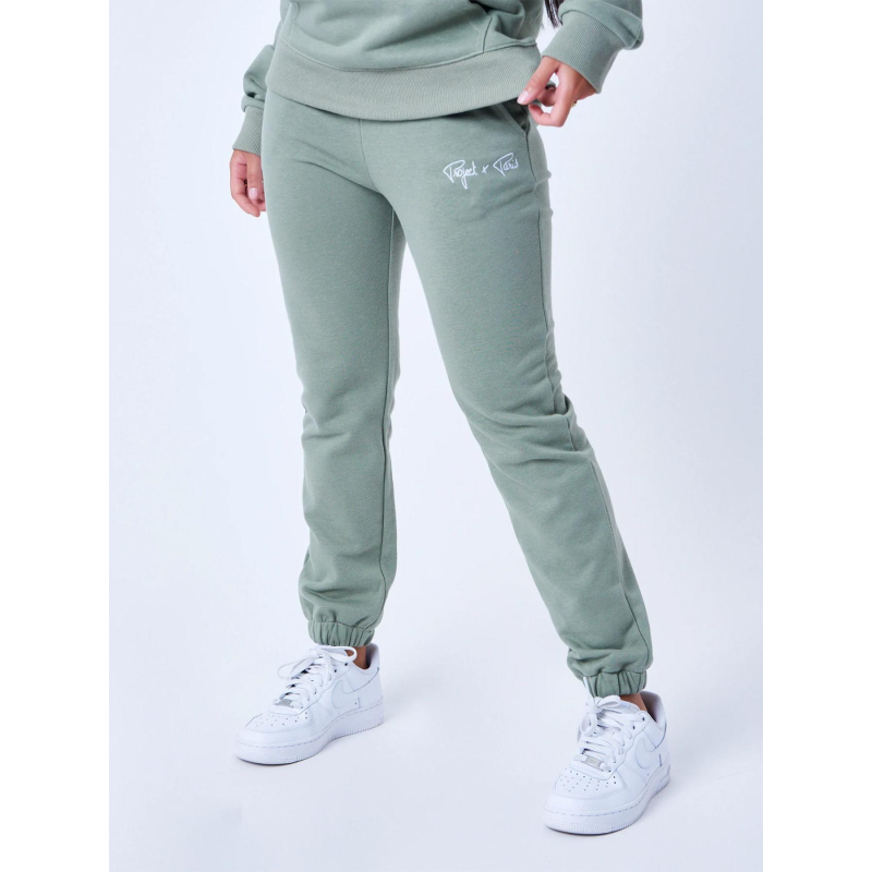 Jogging logo signature brodé kaki femme - Project X Paris