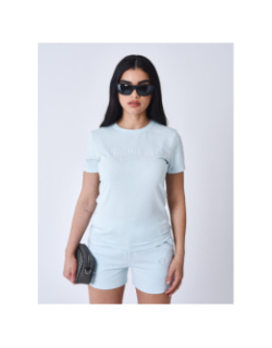 T-shirt à logo signature brodé bleu ciel femme - Project X Paris