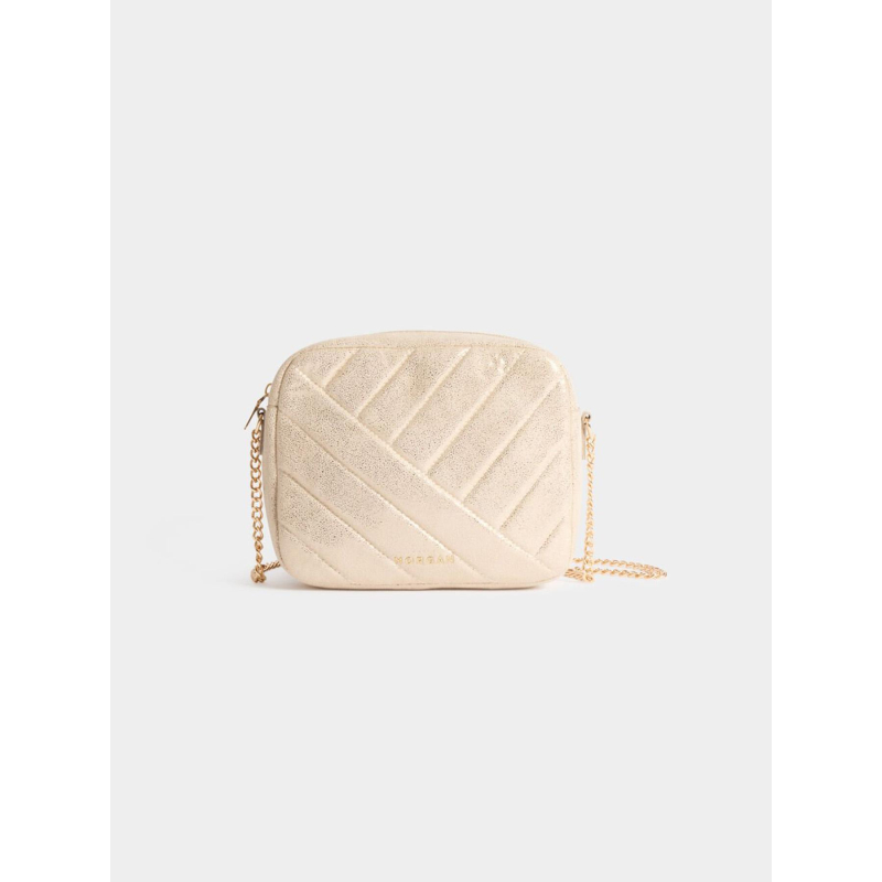 Sac bandoulière matelassé brillant mia jaune or femme - Morgan
