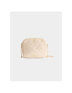 Sac bandoulière matelassé brillant mia jaune or femme - Morgan