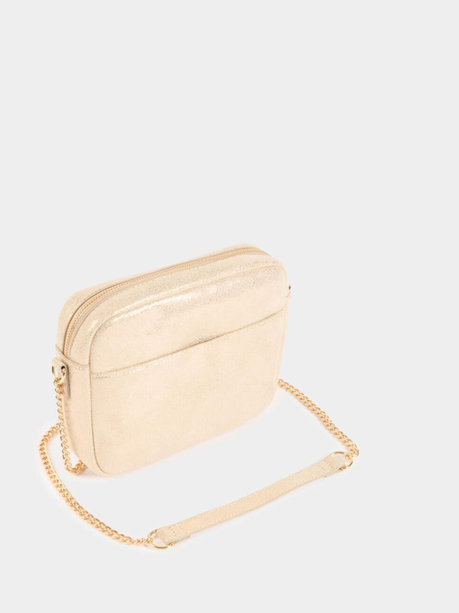 Sac bandoulière matelassé brillant mia jaune or femme - Morgan