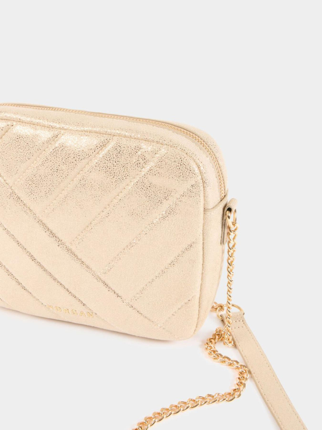 Sac bandoulière matelassé brillant mia jaune or femme - Morgan