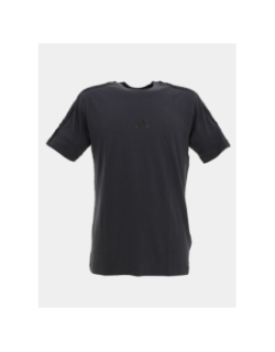 T-shirt 3 bandes logo brodé anthracite homme - Adidas