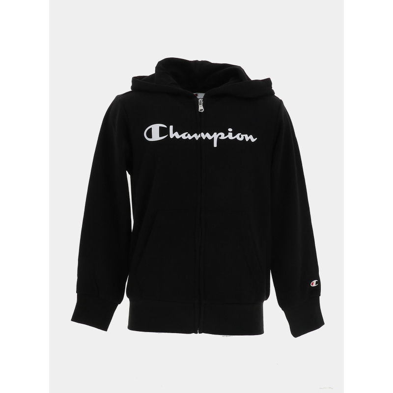 Sweat à capuche zippé noir enfant - Champion