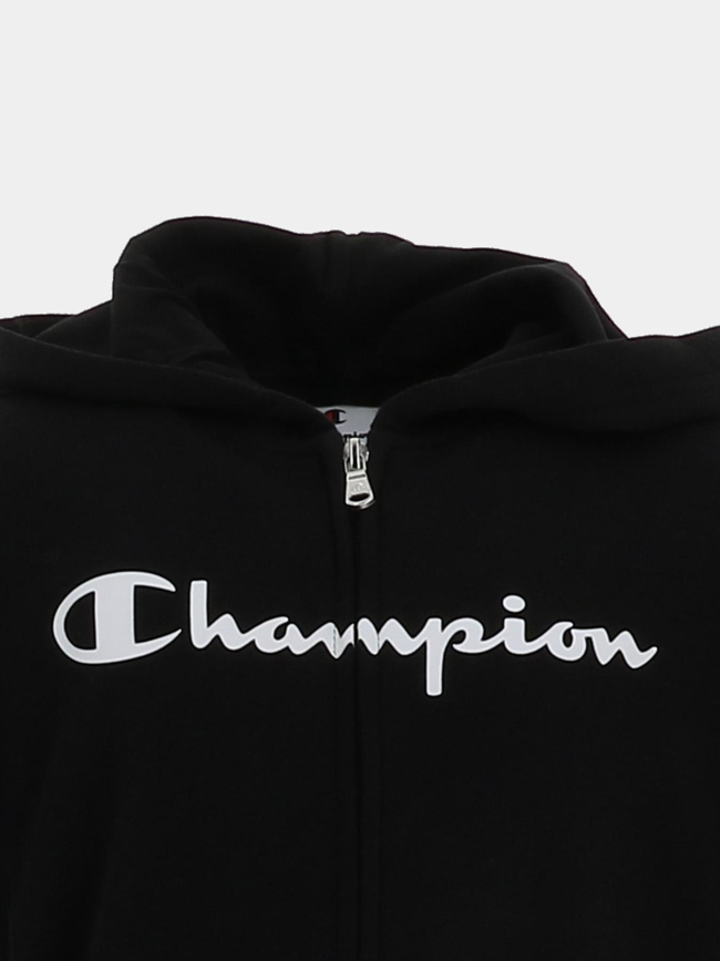 Sweat à capuche zippé noir enfant - Champion