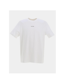 T-shirt en piqué nano logo blanc homme - Calvin Klein