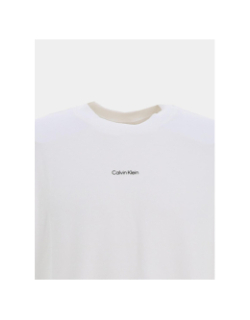 T-shirt en piqué nano logo blanc homme - Calvin Klein