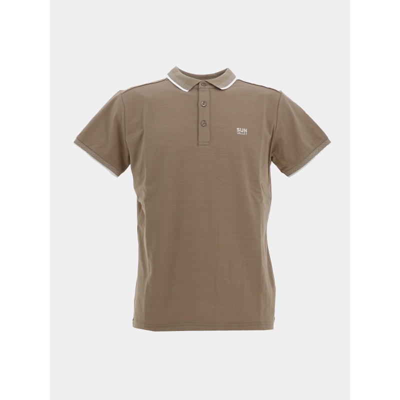 Polo stretch à manches courtes beely marron homme - Sun Valley