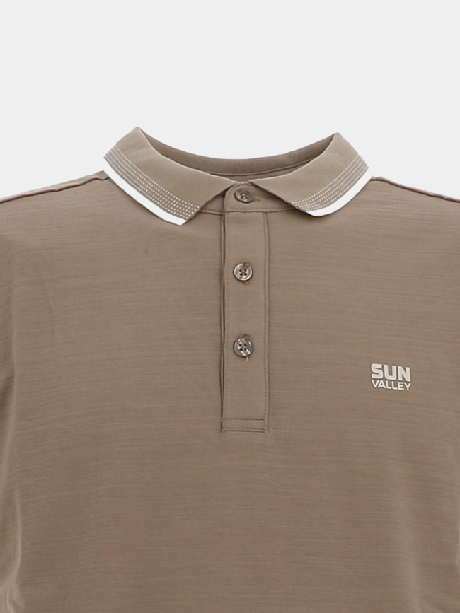 Polo stretch à manches courtes beely marron homme - Sun Valley