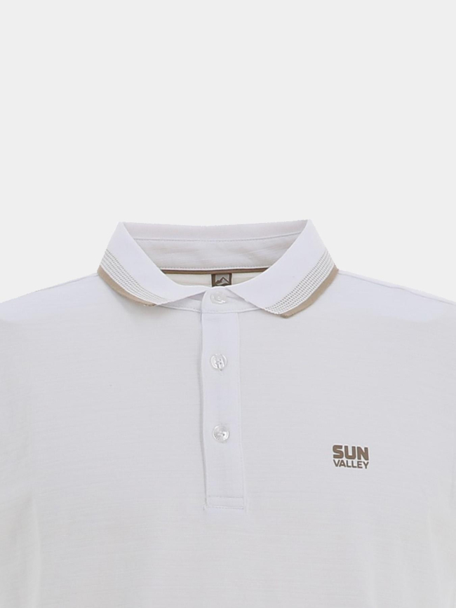 Polo stretch à manches courtes beely blanc homme - Sun Valley