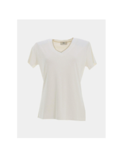 T-shirt à col brillant fuka ecru femme - Le Temps Des Cerises
