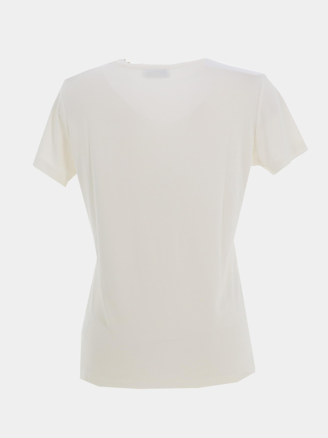 T-shirt à col brillant fuka ecru femme - Le Temps Des Cerises