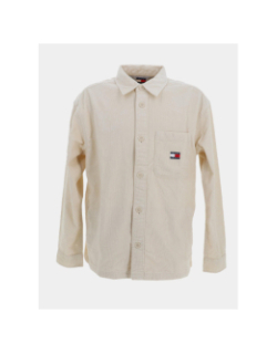 Surchemise texturée brick cord beige homme - Tommy Jeans