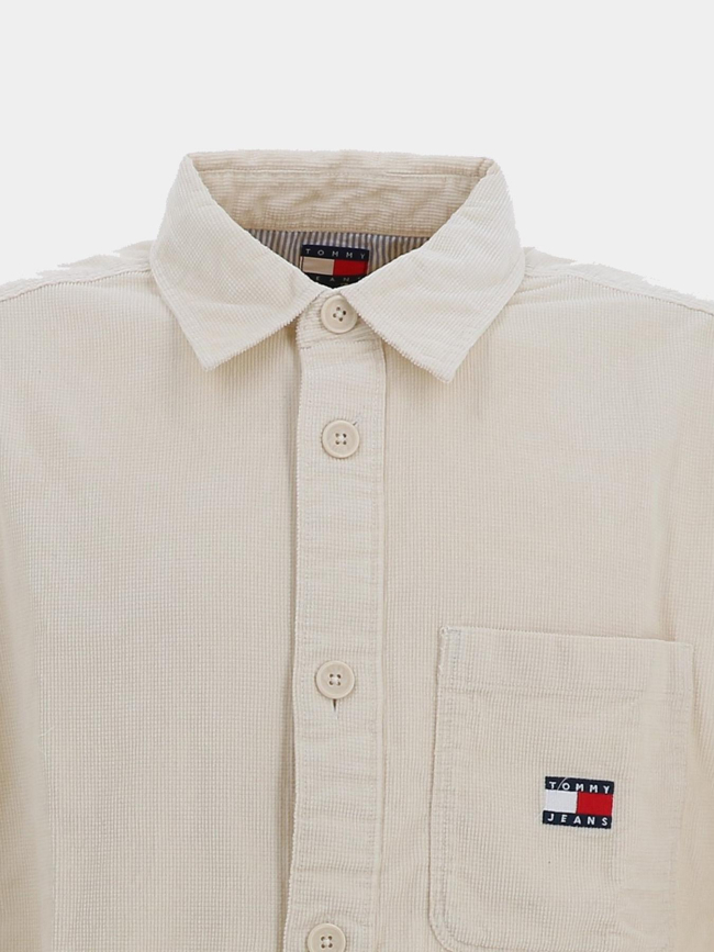 Surchemise texturée brick cord beige homme - Tommy Jeans