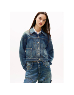 Veste décontractée en denim léger logo au dos bleu femme - Tommy Jeans