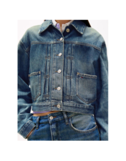Veste décontractée en denim léger logo au dos bleu femme - Tommy Jeans