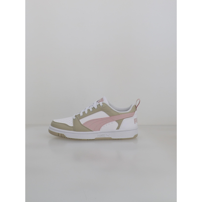 Basket rebound v6 low blanc et rose fille - Puma