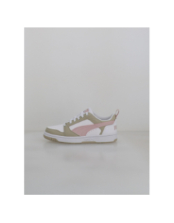 Basket rebound v6 low blanc et rose fille - Puma