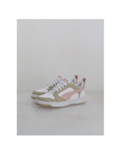 Basket rebound v6 low blanc et rose fille - Puma