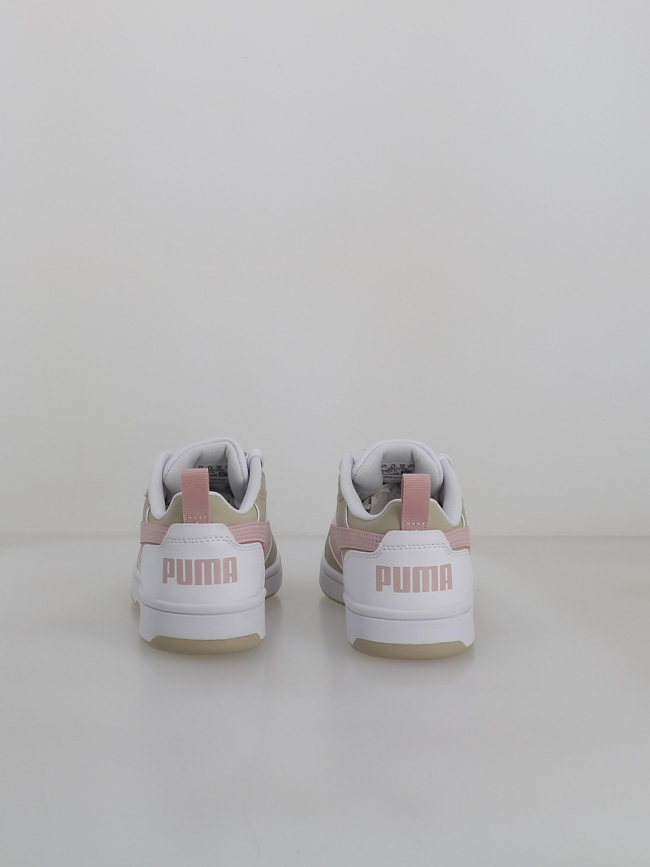 Basket rebound v6 low blanc et rose fille - Puma